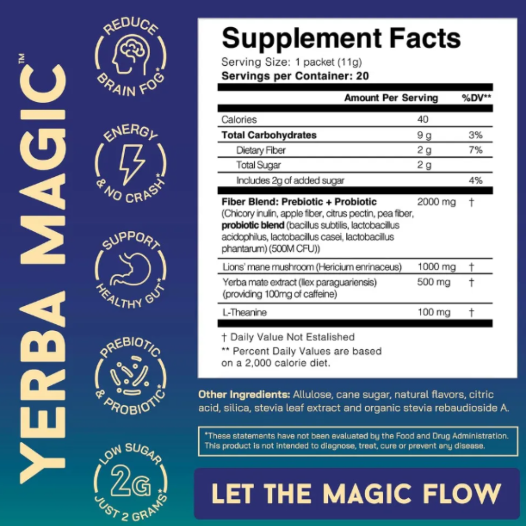 Yerba Magic: Suplemento Energético Natural - Peach Mango.