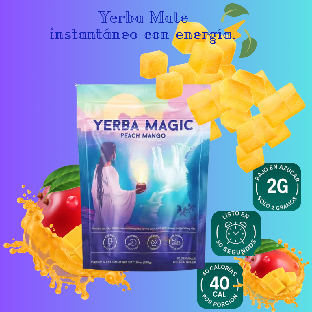 Yerba Magic: Suplemento Energético Natural - Peach Mango.